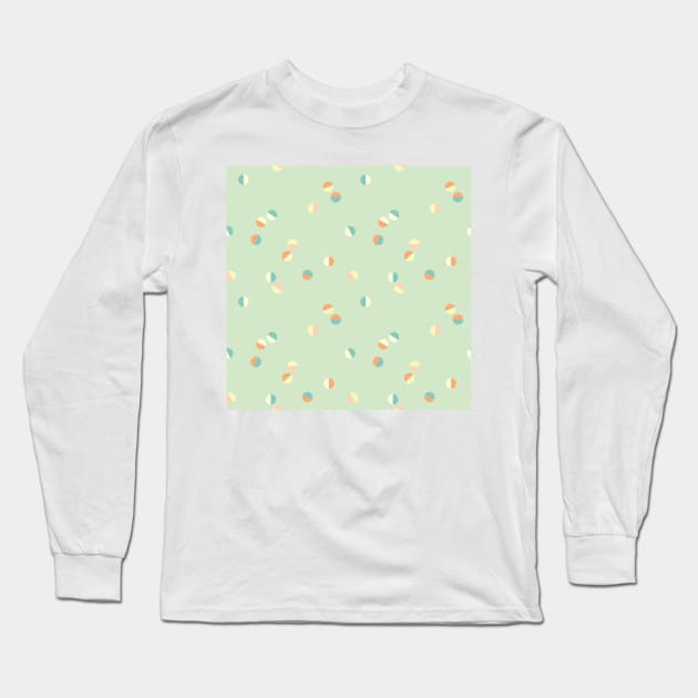 Scattered Dots Minimalist Geometric Pattern - Cute Pastel Mint Long Sleeve T-Shirt by Charredsky